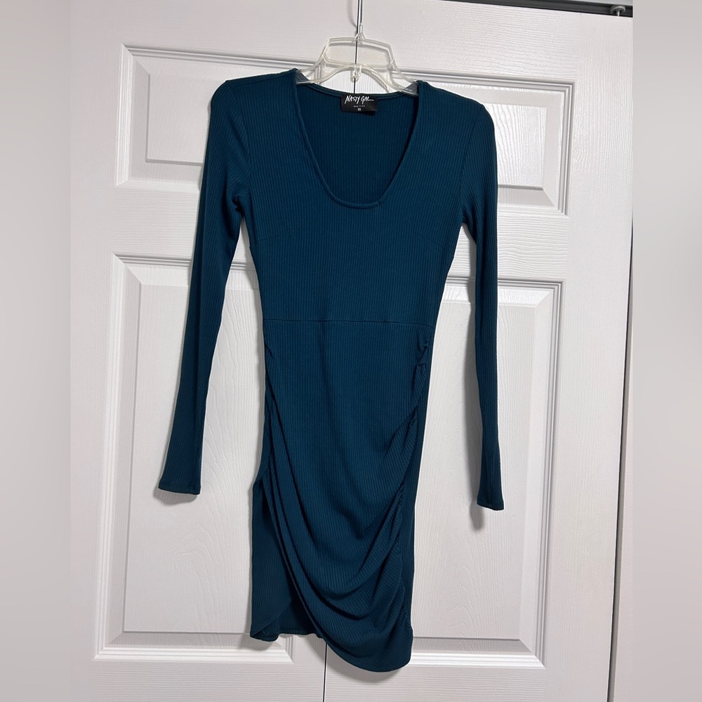 Teal Long Sleeve Dress